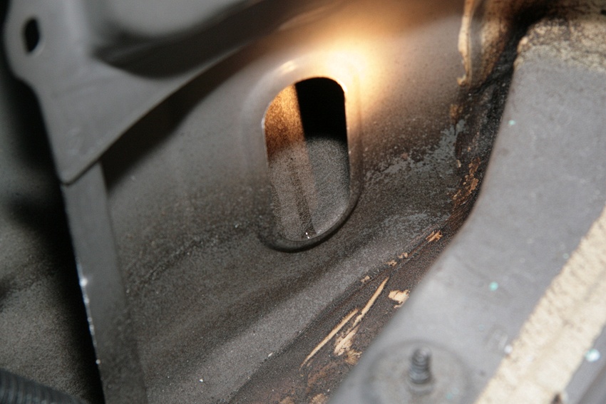 Water dripping down while testing the car with water