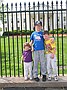 The kids pose in front of The White House
