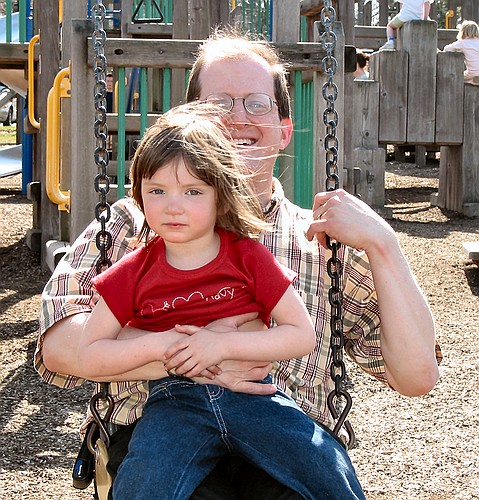 Jay and Dad on the swing