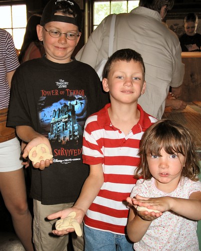 The kids show off their pretzels