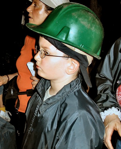An excited joe awaits the underground tour