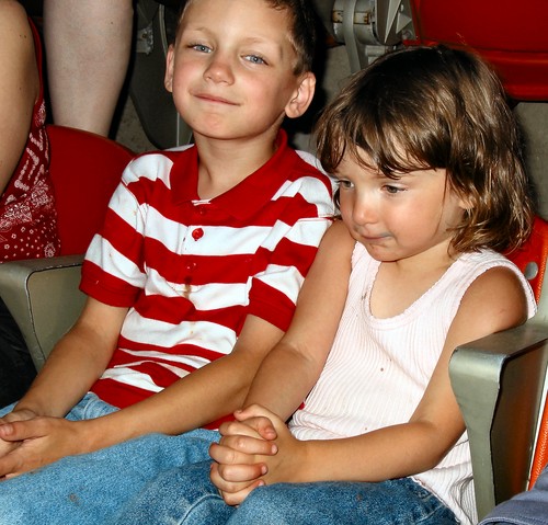 Jay and Jennifer share a seat at the Red Baron's July 4th game