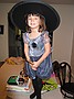 Jay, the witch, before make-up, on her broomstick
