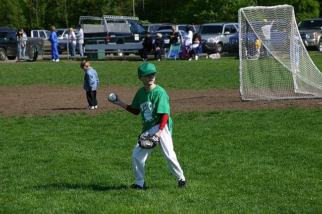 Jennifer prepares to throw the ball home
