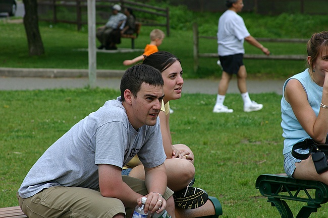 Kim and Steve wait for the kids