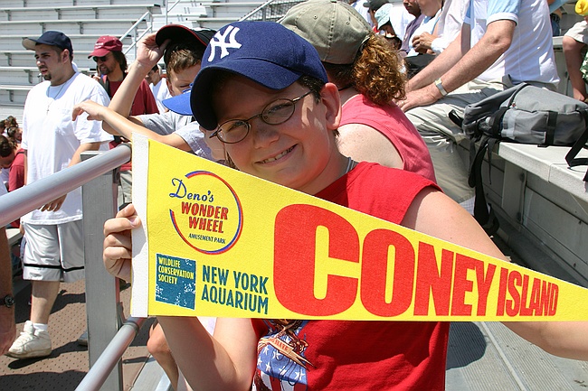 Joe shows off his banner